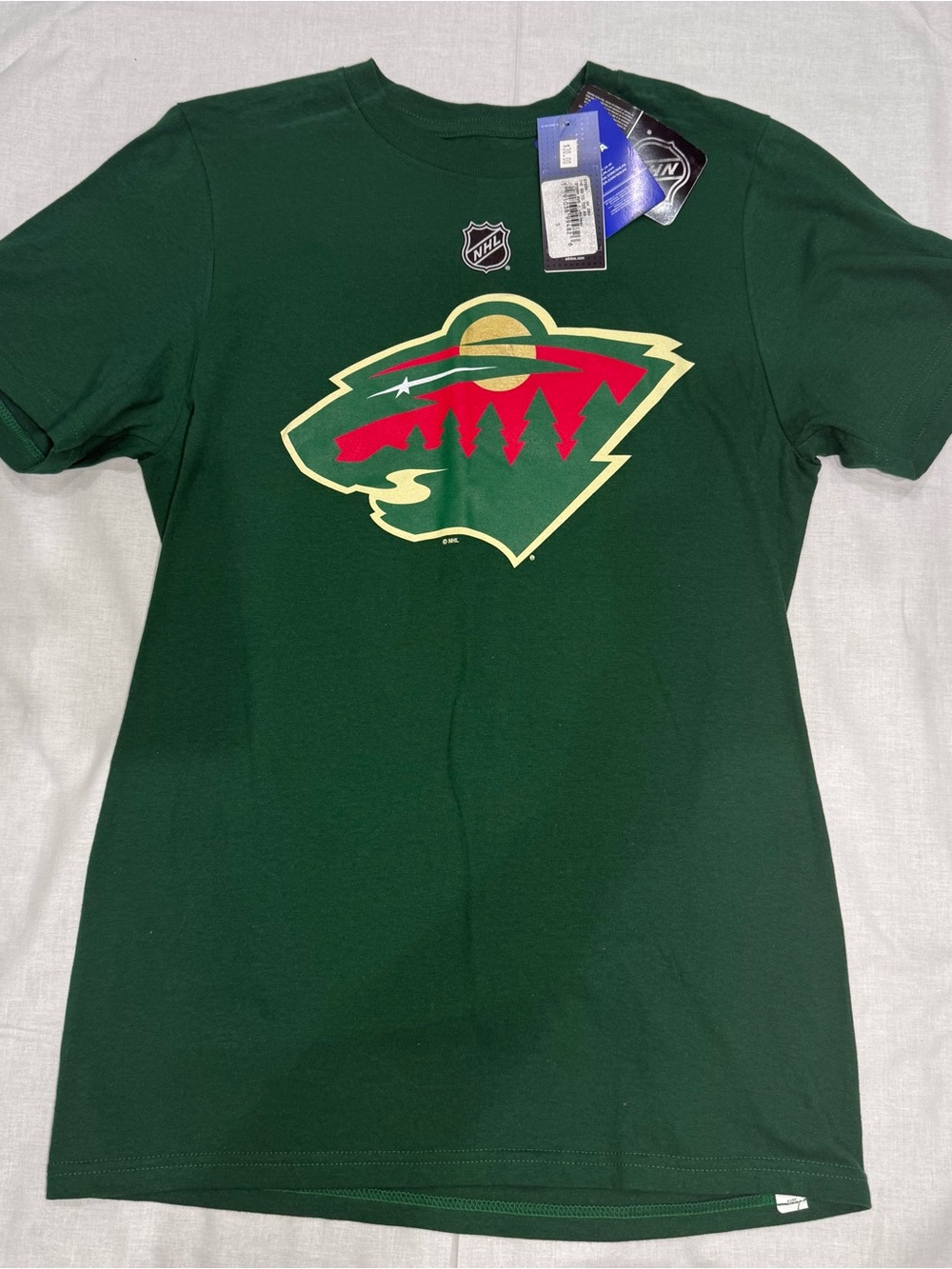 adidas Green Minnesota Wild Logo Short Sleeve Tee